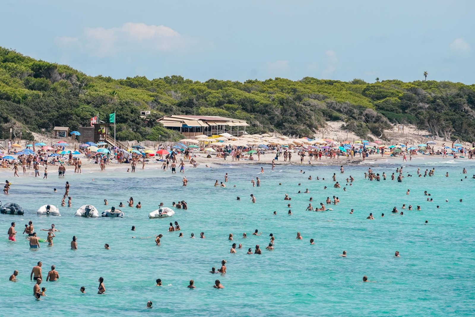 Ses Salines beach — pale sand and turquoise protected waters